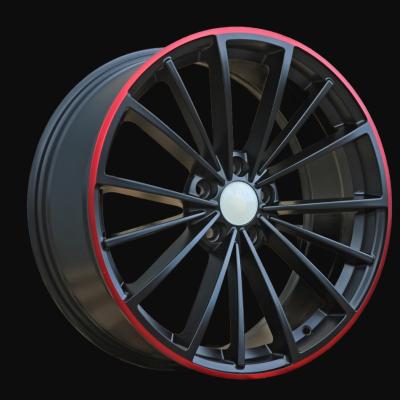 Felge R17x7.5J  5X112  ET  51  57.1  B5937  Black Half Matt+Red Lip (BLHMRL)  For VW  (R)