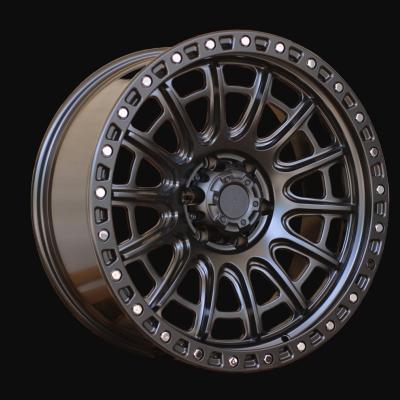 Cerchio R20x9J  6X139.7  ET  0  110.1  FBX134  Black Matt (BM)  For 4X4  (K3)  (HYBRID FORGED MB+Silver Rivets)