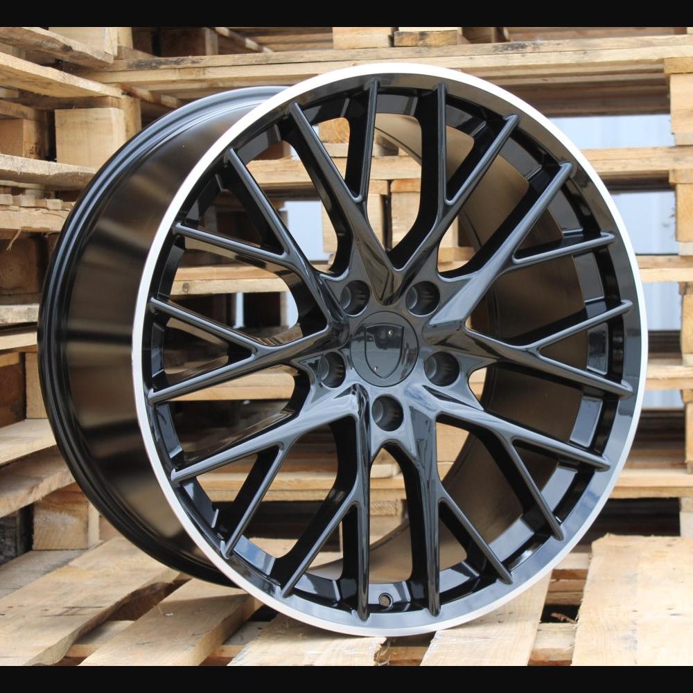 Wheel R21x11J  5X130  ET  60  71.6  B5541  (TXRGW1847)  Black+Polished Lip (BLPL)  For PORCH  (K3)  (FORGED (Rear+Front))