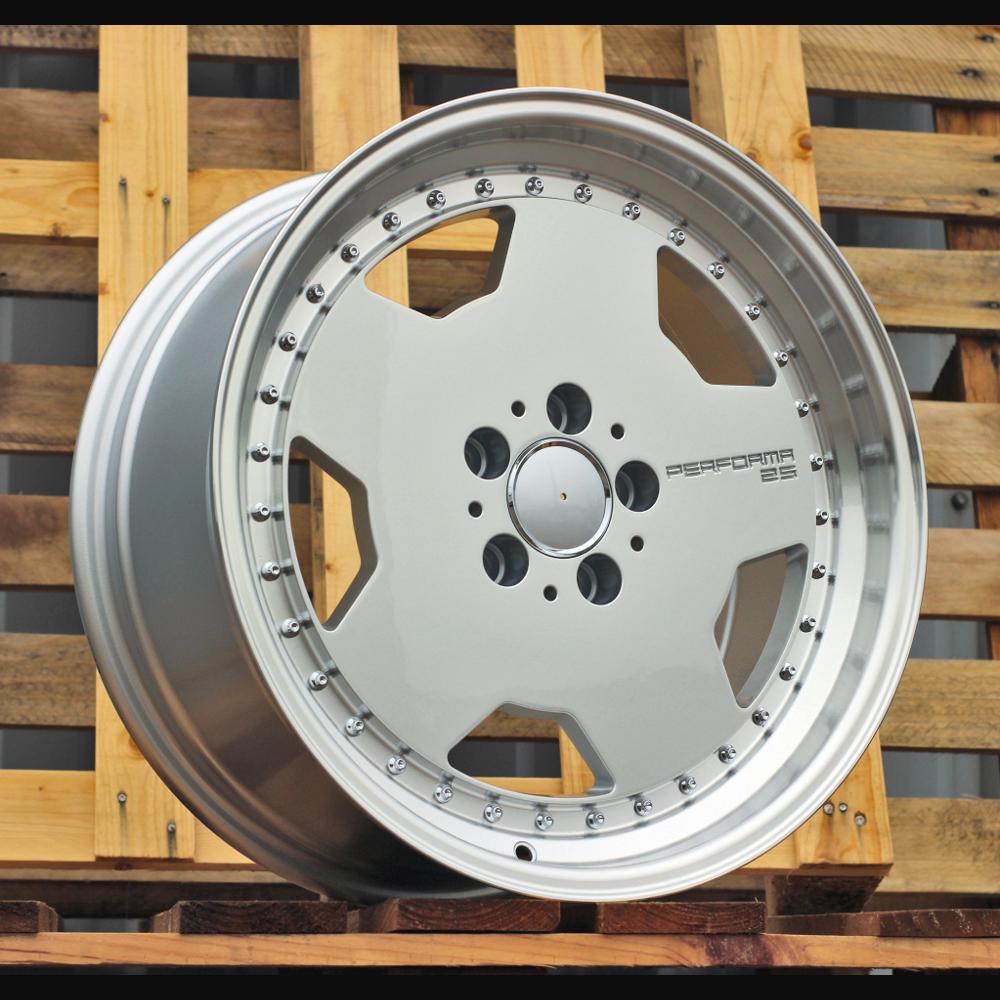 Wheel R18x9J  5X112  ET  30  66.6  B5852  Silver+Polished Lip (SP)  For MER  (P)  (HYBRID FORGED MONOBLOCK Style)