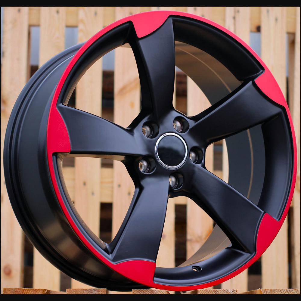 Wheel R18x8J  5X112  ET  45  66.5  BK217  (XF558)  Black+Red Line (BR)  For AUD  (K4)
