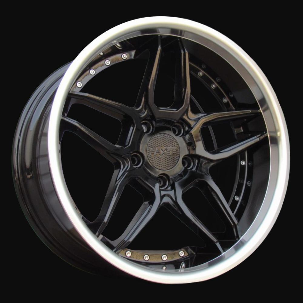Alloy Wheel R18x8.5J  5X120  ET  20  74.1  SSA01  (HX030)  Black+Polished Lip (BLPL)  For HAXER  (Z2+P)  (Rear+Front)