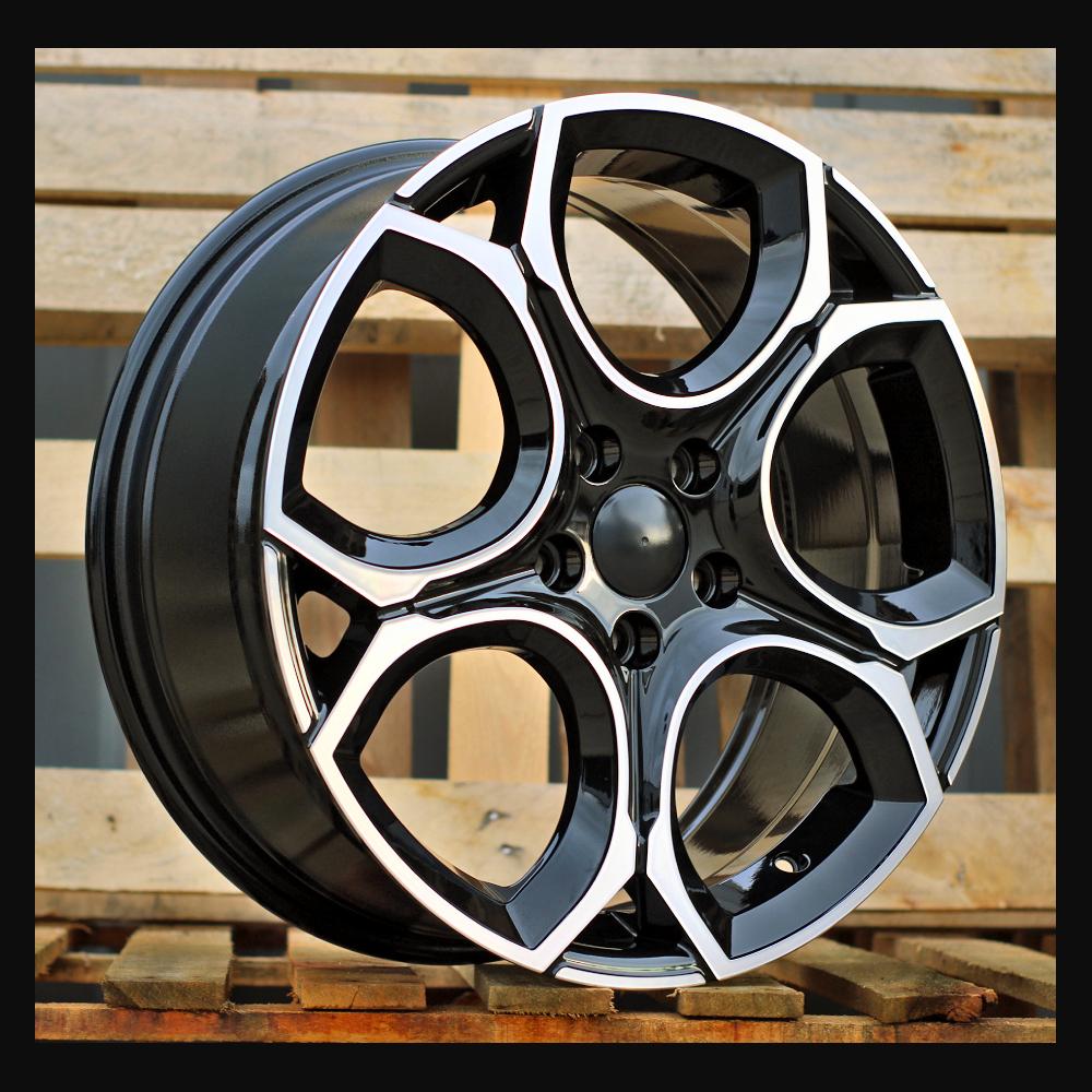 Alloy Wheel R17x7.5J  5X112  ET  45  57.1  Y1232  (HF5162)  Black Polished (MB)  For VW  (P1)  (HYBRID FORGED)