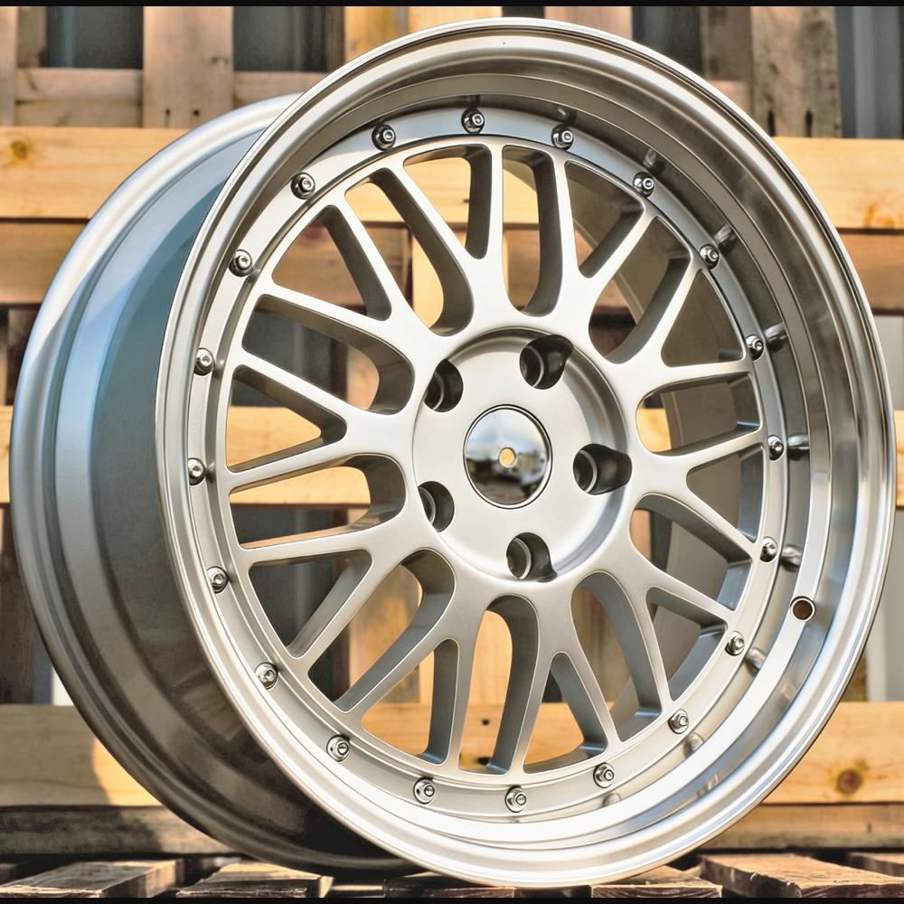 Alloy Wheel R16x7J  5X112  ET  35  66.6  A1025  (3S215)  Silver+Polished Lip (SP)  For RACIN  (L2)  (HYBRID FORGED Style BBS)