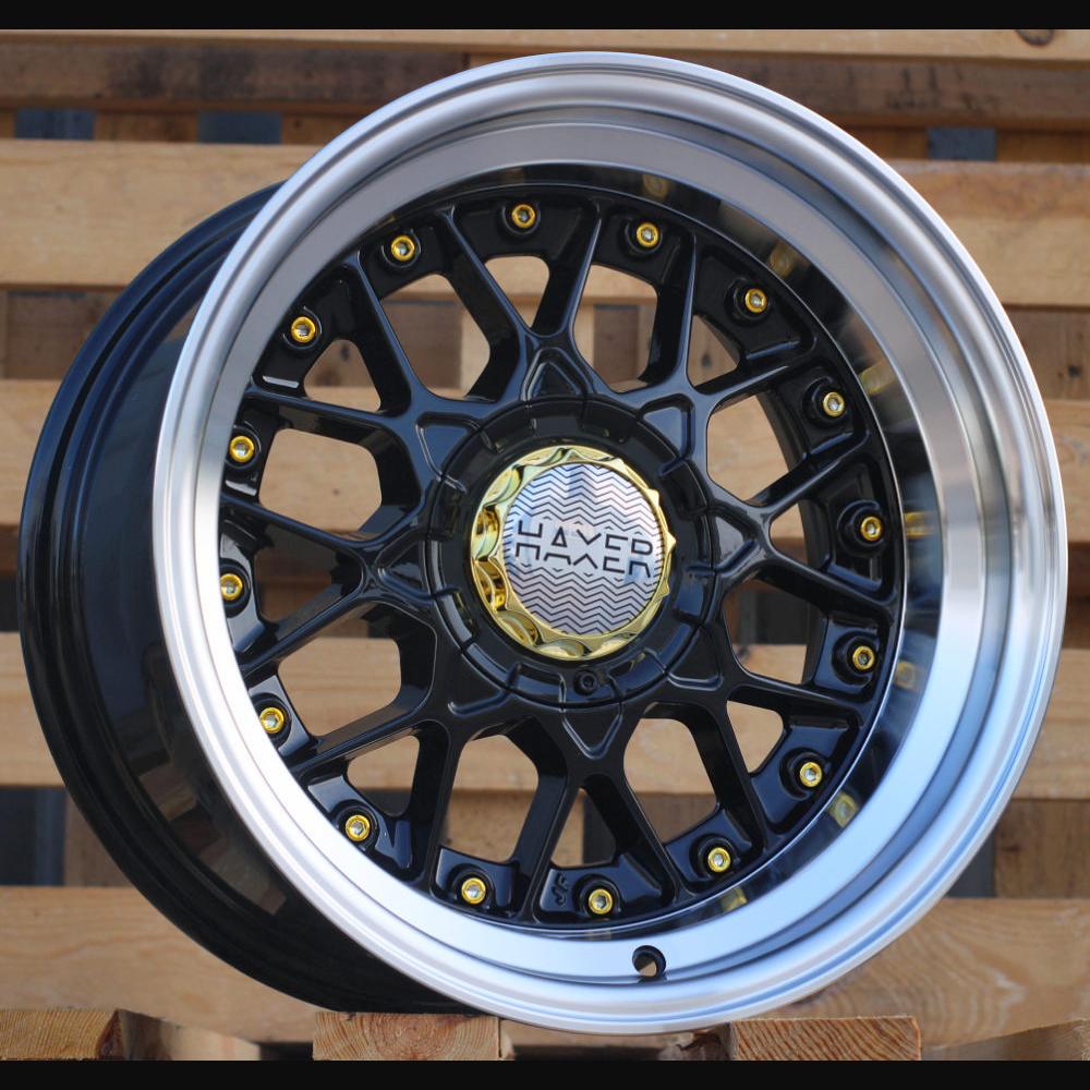 Alloy Wheel R16x9J  8X100/114  ET  ET10  73.1  A8078  (HX025)  Black+Polished Lip (BLPL)  For HAXER  (K3)  (Rear+Front (AKC 65 Eur))