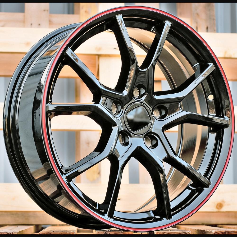 Alloy Wheel R17x7.5J  5X114.3  ET  45  64.1  B1418  (IN5381)  Black+Red Line (BR)  For HOND  (K8)