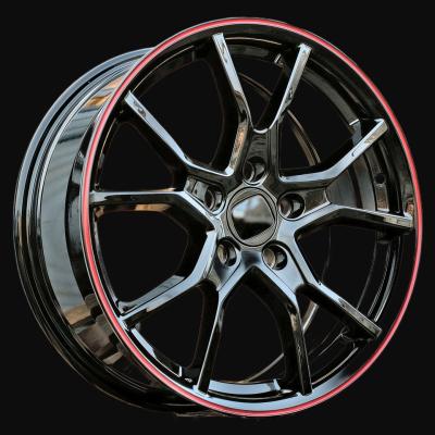 Alloy Wheel R17x7.5J  5X114.3  ET  45  64.1  B1418  (IN5381)  Black+Red Line (BR)  For HOND  (K8)