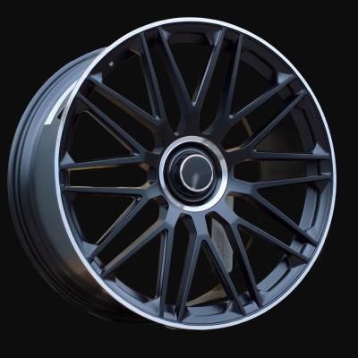 Alloy Wheel R22x11J  5X112  ET  47  66.56  XFRGW5570  (FB1028J)  Black Matt+Polished Lip (BMPL)  For MER  (K7)  (FORGED (Rear+Front))