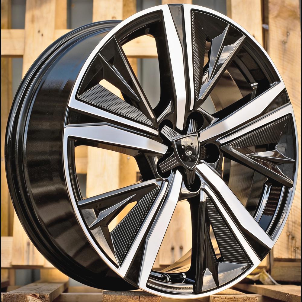 Alloy Wheel R18x7.5J  5X108  ET  44  65.1  Y1187  (IN5668)  Black Polished (MB)  For PEUG  (K7+Z3)  (NEW Design Carved Spokes)
