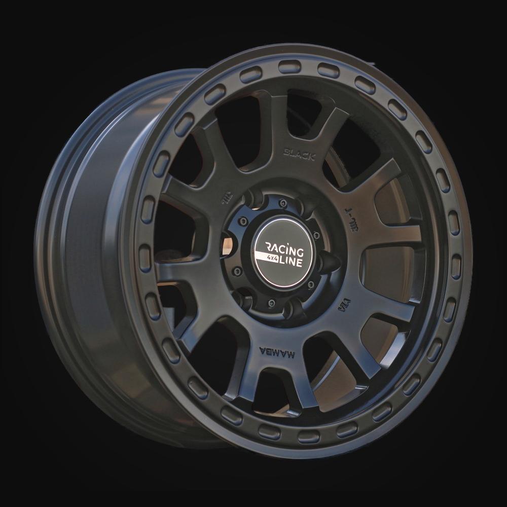 Ratlankis R17x8J  6X139.7  ET  0  110.1  3S1102  Black Half Matt (BLHM)  For 4X4  (D2)  (HYBRID FORGED)