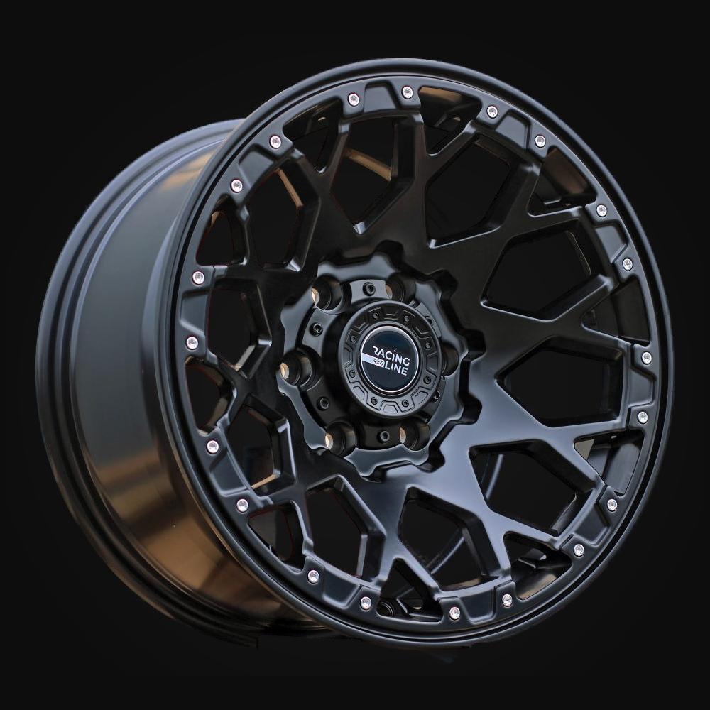 Ratlankis R17x9J  6X139.7  ET  M6  87.1  B1108  Black Half Matt (BLHM)  For 4X4  (R)