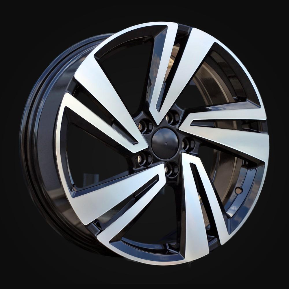 Ratlankis R18x7J  5X112  ET  45  57.1  3S1282  Black Polished (MB)  For VW  (P+Z7)  (T-Roc HYBRID FORGED)
