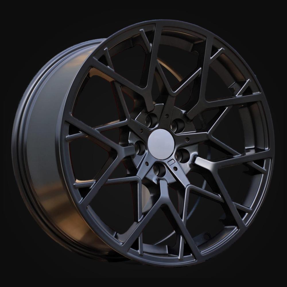 Ratlankis R18x8J  5X120  ET  34  72.6  B1383  Black Half Matt (BLHM)  For BMW  (Z2)  (Rear+Front)